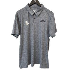 League 91 Telluride Short Sleeve Polo Shirt Mens Large Heathered Gray Golf NEW